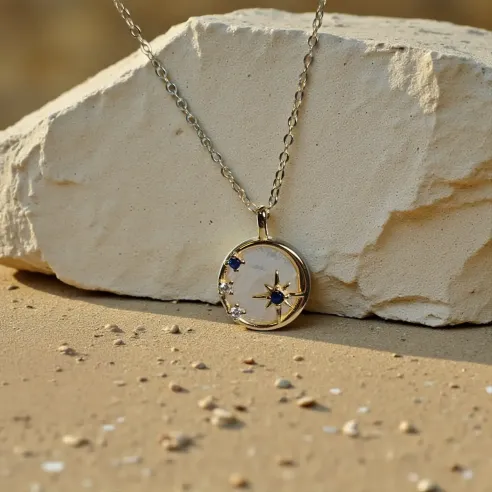 Collier Étoile Quartz Rose – Amour & Sérénité – Argent