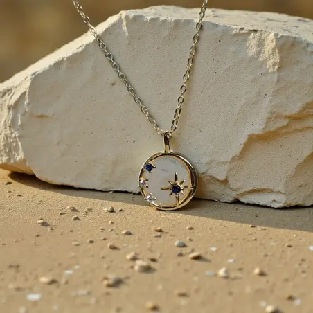 Collier Étoile Quartz Rose – Amour & Sérénité – Argent