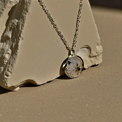 Collier Étoile Quartz Rose – Amour & Sérénité – Argent