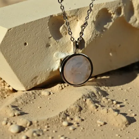 Collier Étoile Quartz Rose – Amour & Sérénité – Argent