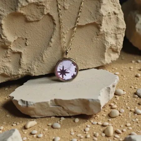 Collier Étoile en Argent Plaqué Or et Améthyste – Élégance & Mystère