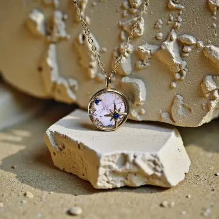 Collier Étoile en Argent Plaqué Or et Améthyste – Élégance & Mystère