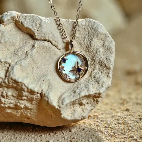 Collier Étoile Labradorite – Intuition & Protection