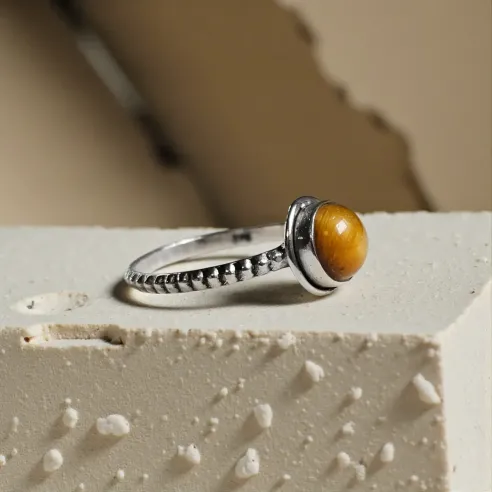 Bague Apolline Oeil de Tigre – Confiance & Énergie solaire