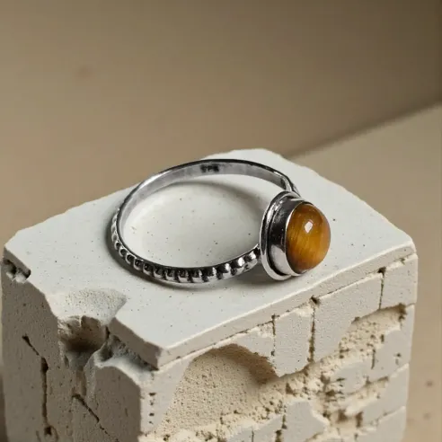 Bague Apolline Oeil de Tigre – Confiance & Énergie solaire