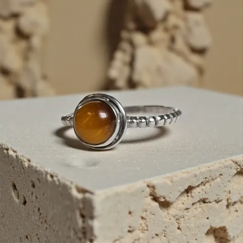 Bague Apolline Oeil de Tigre – Confiance & Énergie solaire