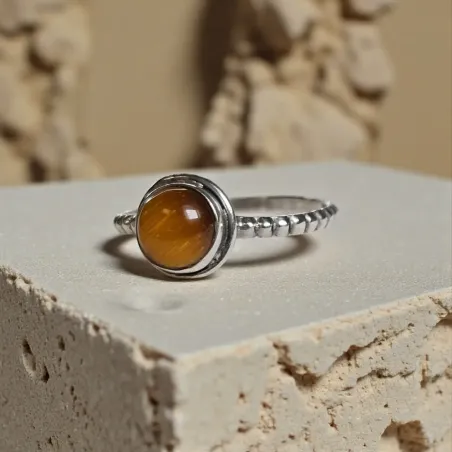 Bague Apolline Oeil de Tigre – Confiance & Énergie solaire