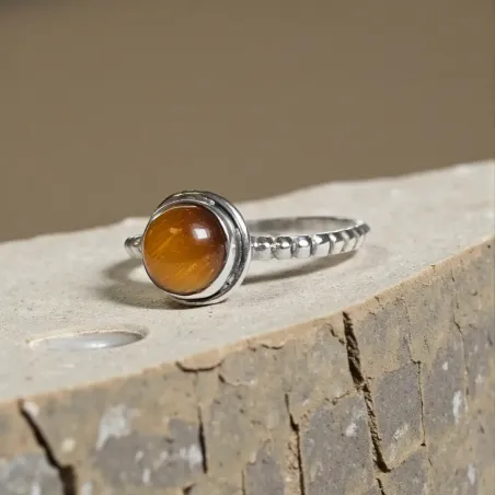 Bague Apolline Oeil de Tigre – Confiance & Énergie solaire