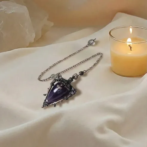 Pendule Witchy Améthyste – Intuition, Protection