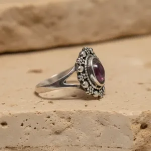 Bague Marguerite Grenat – Bijou Fleur Argent