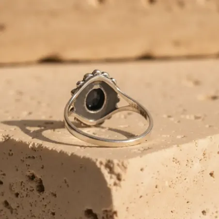 Bague Marguerite Grenat – Bijou Fleur Argent