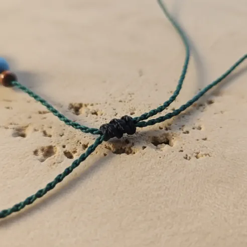 Collier macramé petite labradorite – Talisman de protection artisanal