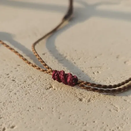 Collier macramé jaspe rouge – Bijou artisanal pierre naturelle