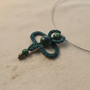 Collier Ras de Cou Macramé Azurite - création artisanale