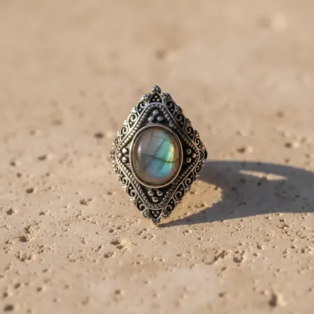 Bague Lorien Labradorite argent - Protection & Élégance