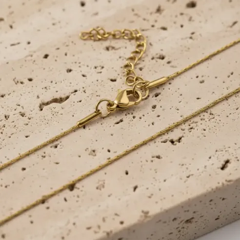 Chaîne serpent tressée ronde - Acier Inox 0,9mm 45cm