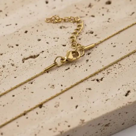 Chaîne serpent tressée ronde - Acier Inox 0,9mm 45cm