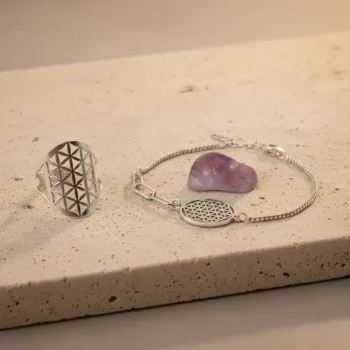 Coffret Équilibre Améthyste & Fleur de Vie – Harmonie & Sérénité