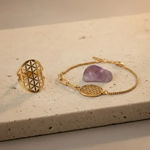 Coffret Équilibre Améthyste & Fleur de Vie – Harmonie & Sérénité