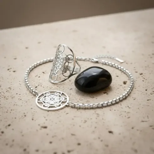 Coffret Protection argenté – Énergie, Ancrage, Bouclier