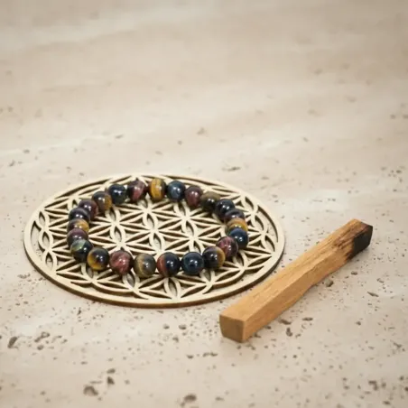 Coffret Force & Protection – Bracelet 3 Yeux, Palo Santo, Fleur de Vie