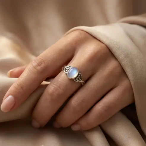 Bague Aeris Pierre de Lune – Bague intuition & féminin