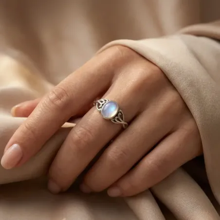 Bague Aeris Pierre de Lune – Bague intuition & féminin