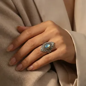 Bague Lorien Labradorite argent - Protection & Élégance