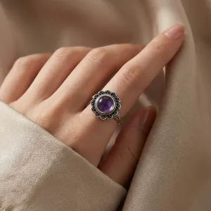 Bague Améthyste Fleur – Sérénité & Connexion Spirituelle