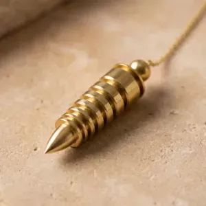 Pendule Télépathie Conique Doré – Ondes Énergétiques