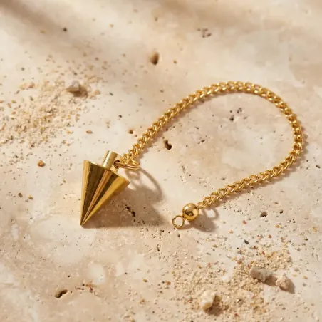 Pendule Métal Conique Doré – Radiesthésie Débutant