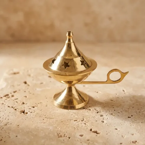 Brûleur Résine Laiton Étoiles Or 8 cm – Purification & Rituel