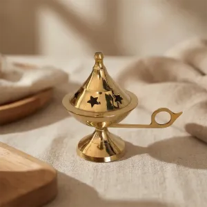 Brûleur Résine Laiton Étoiles Or 8 cm – Purification & Rituel