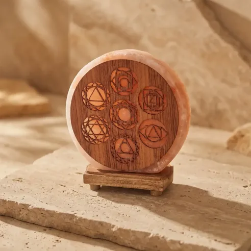 Lampe de sel 7 chakras– Lumière douce et spirituelle