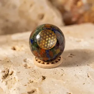 Petite Orgonite Sphère 7 Chakras – Protection Énergétique