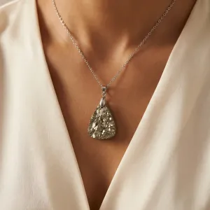 Pendentif Pyrite Drusy Miraël – Clarté & Protection Solaire