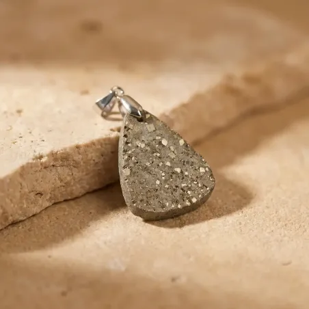 Pendentif Pyrite Drusy Miraël – Clarté & Protection Solaire
