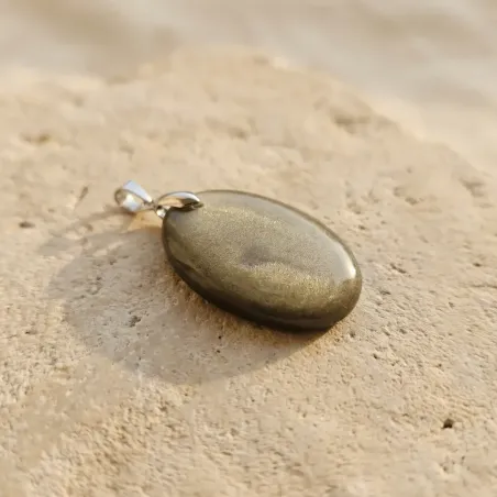 Pendentif Obsidienne Dorée Valkya – Protection & Vérité