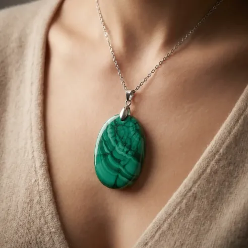Pendentif Malachite Nyra – Guérison & Ancrage Intérieur