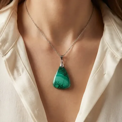 Pendentif Malachite Oraya – Transformation & Émotionnel